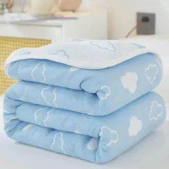 Nordische Baumwollgaze-Überwurfdecke - Weiche Cartoon-Tagesdecke für Betten und Sofas