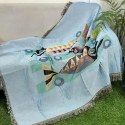 Nordische Überwurfdecke - Gemütliches Bohemian-Sofa und Picknickmatte