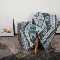 Nordische böhmische Decke – vielseitiger Bett-Sofa-Bezug, ethnisches Picknick, Camping, unverzichtbar
