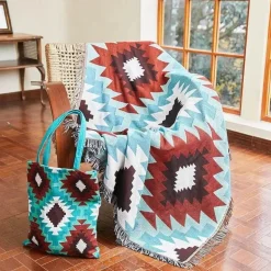 Nordische böhmische Decke – vielseitiger Bett-Sofa-Bezug, ethnisches Picknick, Camping, unverzichtbar