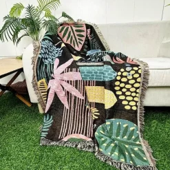 Nordische böhmische Decke – vielseitiger Bett-Sofa-Bezug, ethnisches Picknick, Camping, unverzichtbar