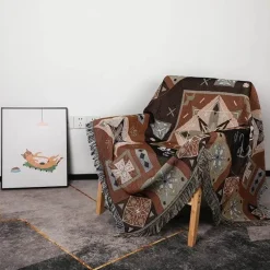 Nordische böhmische Decke – vielseitiger Bett-Sofa-Bezug, ethnisches Picknick, Camping, unverzichtbar