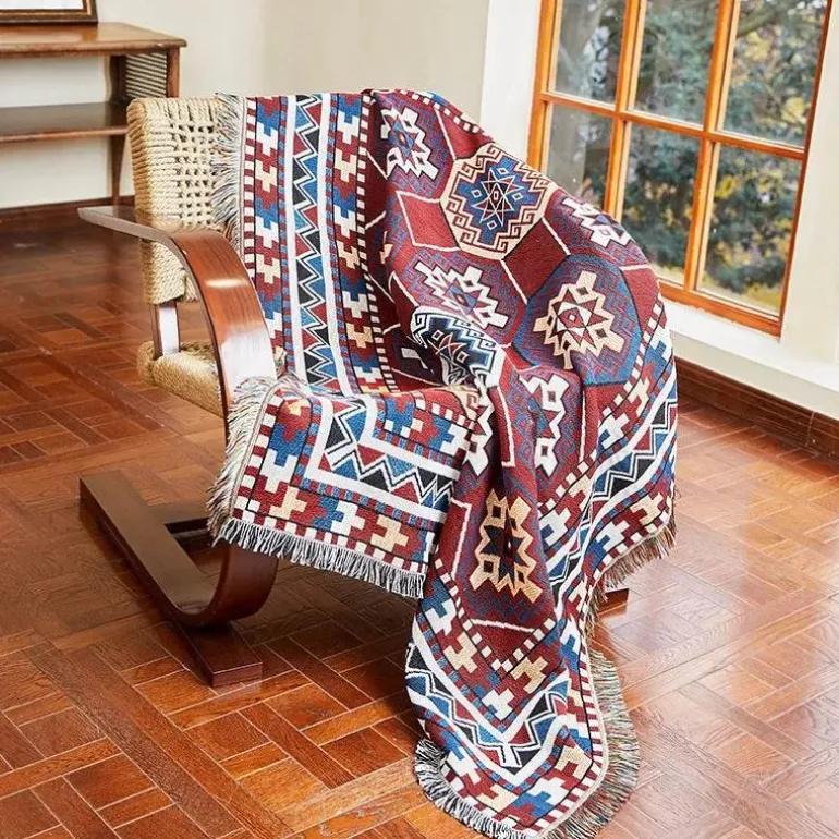 Nordische Boho-Überwurfdecke - Gemütliche Dekodecke