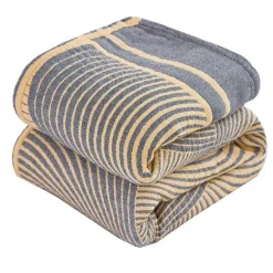 Nordische Geometrie Baumwollgaze Überwurfdecke - Sommer Tagesdecke Sofabezug