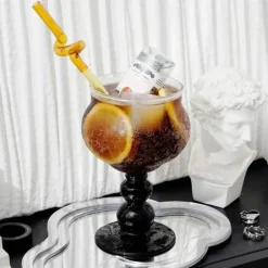 Nordische Kaffeetasse mit Glasperlen - 13oz Cocktail-Desserttasse