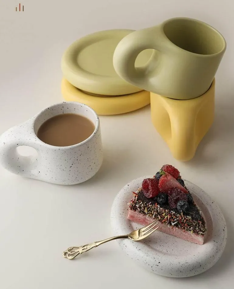 Nordische Keramiktasse - Handgemachte Kaffeetasse