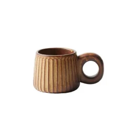 Nordische Keramiktasse mit Retro-Ringgriff, handgefertigte Kaffeetasse für gemütliche Schlucke