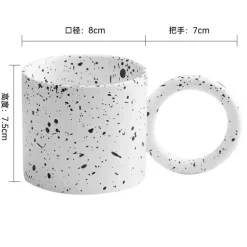 Nordische Keramiktasse mit Punkten - Minimalistisches Geschenk für Paare