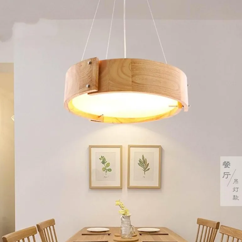 Nordische LED-Pendelleuchte aus Holz – Luxuriöse Wohnraumbeleuchtung