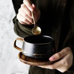 Nordische Marmor-Keramik-Kaffeetassen – Elegantes Designer-Trinkgeschirr