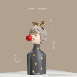 Nordische Mädchen-Skulptur – Bubble Bow-Knot Home Decor Akzent