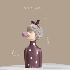 Nordische Mädchen-Skulptur – Bubble Bow-Knot Home Decor Akzent