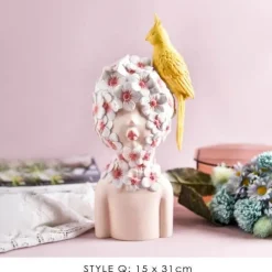 Nordische Mädchen-Skulptur – Bubble Bow-Knot Home Decor Akzent