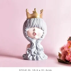 Nordische Mädchen-Skulptur – Bubble Bow-Knot Home Decor Akzent