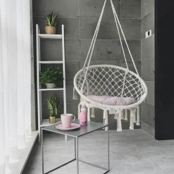 Nordische Outdoor-Hängematte – Gemütliche gestrickte Campingschaukel