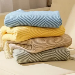 Nordische Streifen Überwurfdecke - Weiches Boho-Sofa-Schlafzimmerdekor