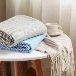 Nordische Streifen Überwurfdecke - Weiches Boho-Sofa-Schlafzimmerdekor