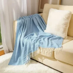 Nordische Streifen Überwurfdecke - Weiches Boho-Sofa-Schlafzimmerdekor