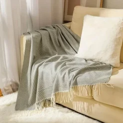 Nordische Streifen Überwurfdecke - Weiches Boho-Sofa-Schlafzimmerdekor