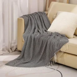 Nordische Streifen Überwurfdecke - Weiches Boho-Sofa-Schlafzimmerdekor
