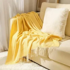 Nordische Streifen Überwurfdecke - Weiches Boho-Sofa-Schlafzimmerdekor
