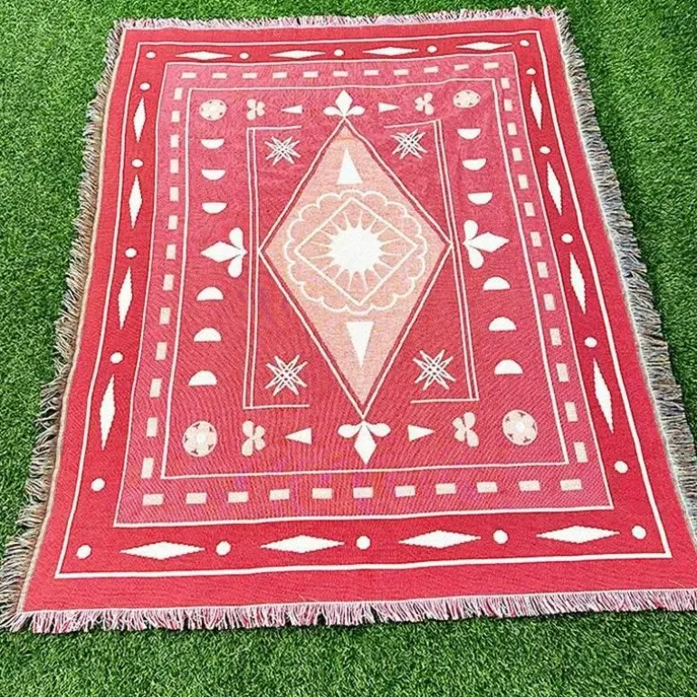 Nordische Strickdecke – Bohemian-Überwurf für den Außenbereich für Camping-Wohnzimmerdekor