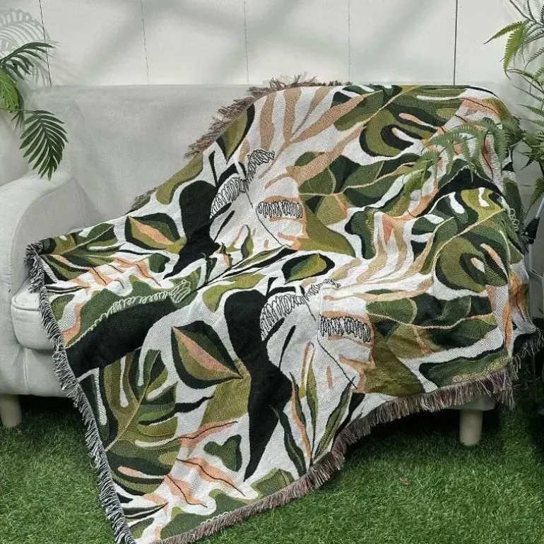 Nordische Strickdecke – Bohemian-Überwurf für den Außenbereich für Camping-Wohnzimmerdekor