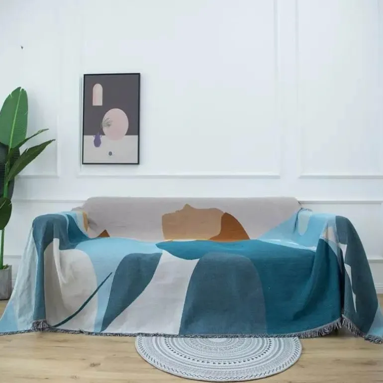 Nordische Strickdecke – Multifunktionaler Sofa-Reisebezug