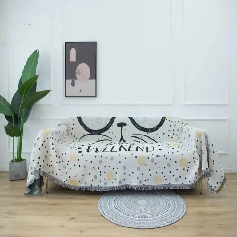 Nordische Strickdecke – Multifunktionaler Sofa-Reisebezug