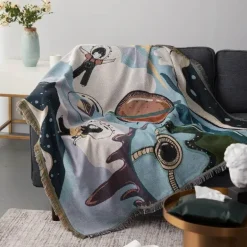 Nordische Strickdecke – Multifunktionaler Sofa-Reisebezug