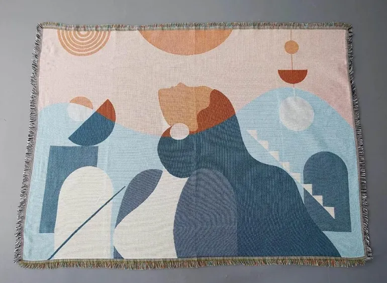 Nordische Strickdecke – Multifunktionaler Sofa-Reisebezug