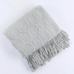 Nordische Strickdecke – weiche, warme Sofa-Tagesdecke