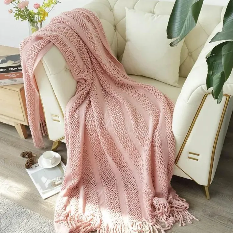 Nordische Strickdecke – weicher Luxus-Tagesdecken-Sofabezug