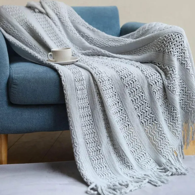 Nordische Strickdecke – weicher Luxus-Tagesdecken-Sofabezug