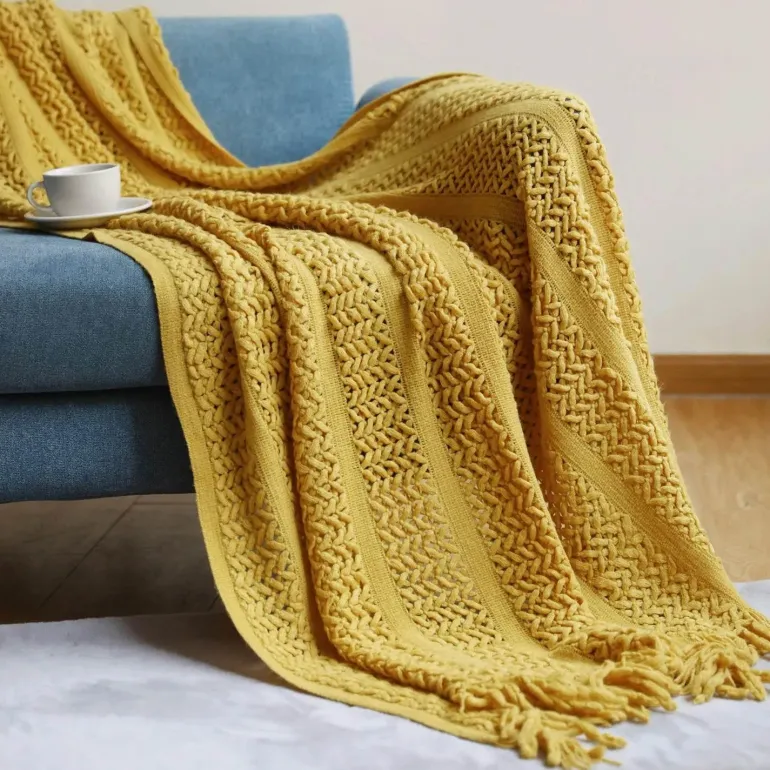 Nordische Strickdecke – weicher Luxus-Tagesdecken-Sofabezug
