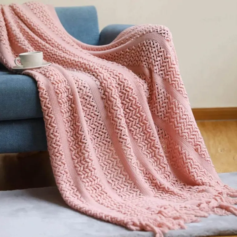 Nordische Strickdecke – weicher Luxus-Tagesdecken-Sofabezug