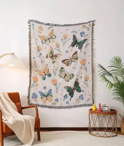 Nordische Strickdecke für draußen – gemütliche Camping-Picknickmatte