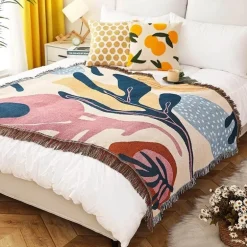 Nordische Strickdecke für draußen – gemütliche Camping-Picknickmatte