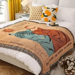 Nordische Strickdecke für draußen – gemütliche Camping-Picknickmatte