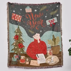 Nordische Weihnachtsdecke – Gemütliche Jacquard-Weihnachtsdecke