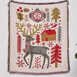 Nordische Weihnachtsdecke – Gemütliche Jacquard-Weihnachtsdecke