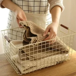 Nordischer Aufbewahrungskorb aus Eisen – Organizer für Küche und Badezimmer