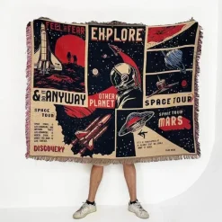 Nordischer Boho-Bettbezug – Stilvolle Jacquard-Bettdecke mit Blumenmuster