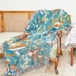 Nordischer Boho-Bettbezug – Stilvolle Jacquard-Bettdecke mit Blumenmuster