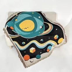 Nordischer Boho-Bettbezug – Stilvolle Jacquard-Bettdecke mit Blumenmuster