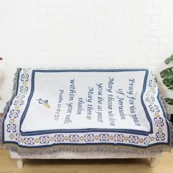 Nordischer Boho-Bettbezug – Stilvolle Jacquard-Bettdecke mit Blumenmuster