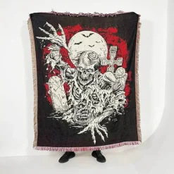 Nordischer Boho-Bettbezug – Stilvolle Jacquard-Bettdecke mit Blumenmuster