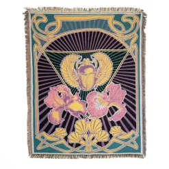 Nordischer Boho-Bettbezug – Stilvolle Jacquard-Bettdecke mit Blumenmuster