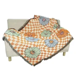 Nordischer Boho-Bettbezug – Stilvolle Jacquard-Bettdecke mit Blumenmuster