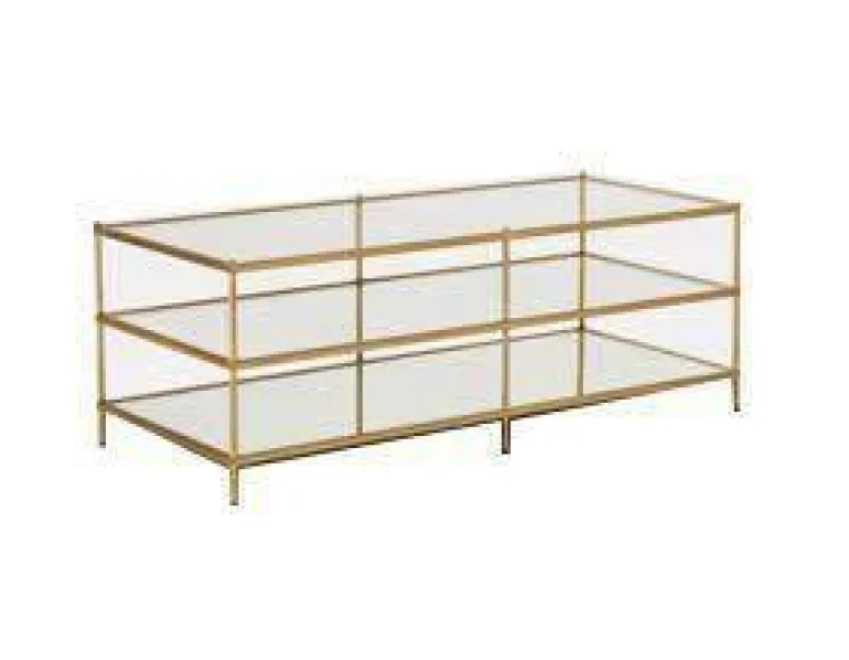 Nordischer Couchtisch aus Glas – Modernes Gold-Silber-Design